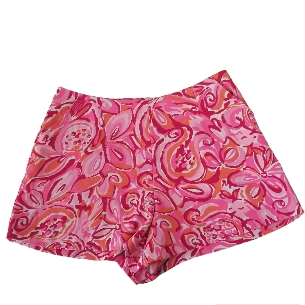 Lilly Pulitzer Ivy Short Pink Pout Mango Print Size 2 Floral Paisley